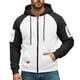 thumbnail image 3 of Ceisia Men's Long Sleeve Jacket Drawstring Full-Zip with Kanga Pocket Color Block Sweatshirts Casual Hoodies White L Gift, 3 of 5