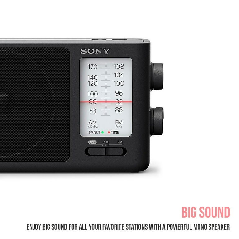 Sony ICF506 Portable Radio Bundle with Sony ZX110 Over-Ear