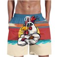thumbnail image 2 of cllios Men's Swimming Trunks Summer Elastic Waist Beach Shorts Quick Dry Drawstring Board Shorts Funny Cute Chicken Printed Beach Wear Swim Trunks Under 5, 2 of 5