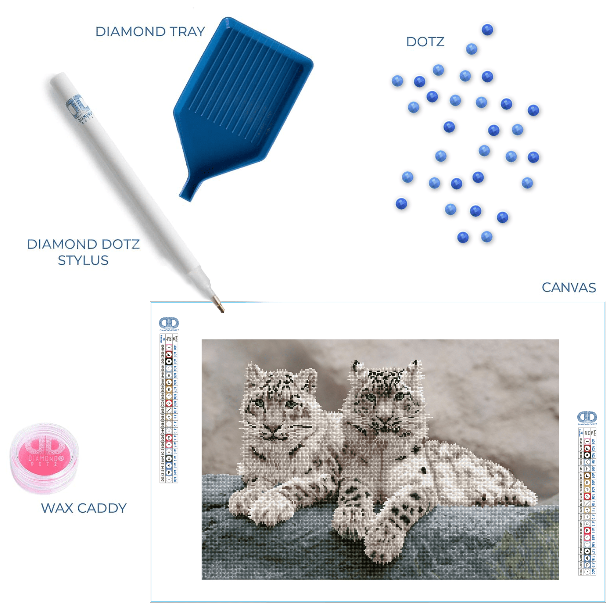 Diamond Dotz Snow Leopards Hemis National Park Kashmir India  Diamond Painting Kits for Adults - Diamond Art Kits a Relaxing Creative Craft Kit with Dotz Gems 19.7"x29.5"