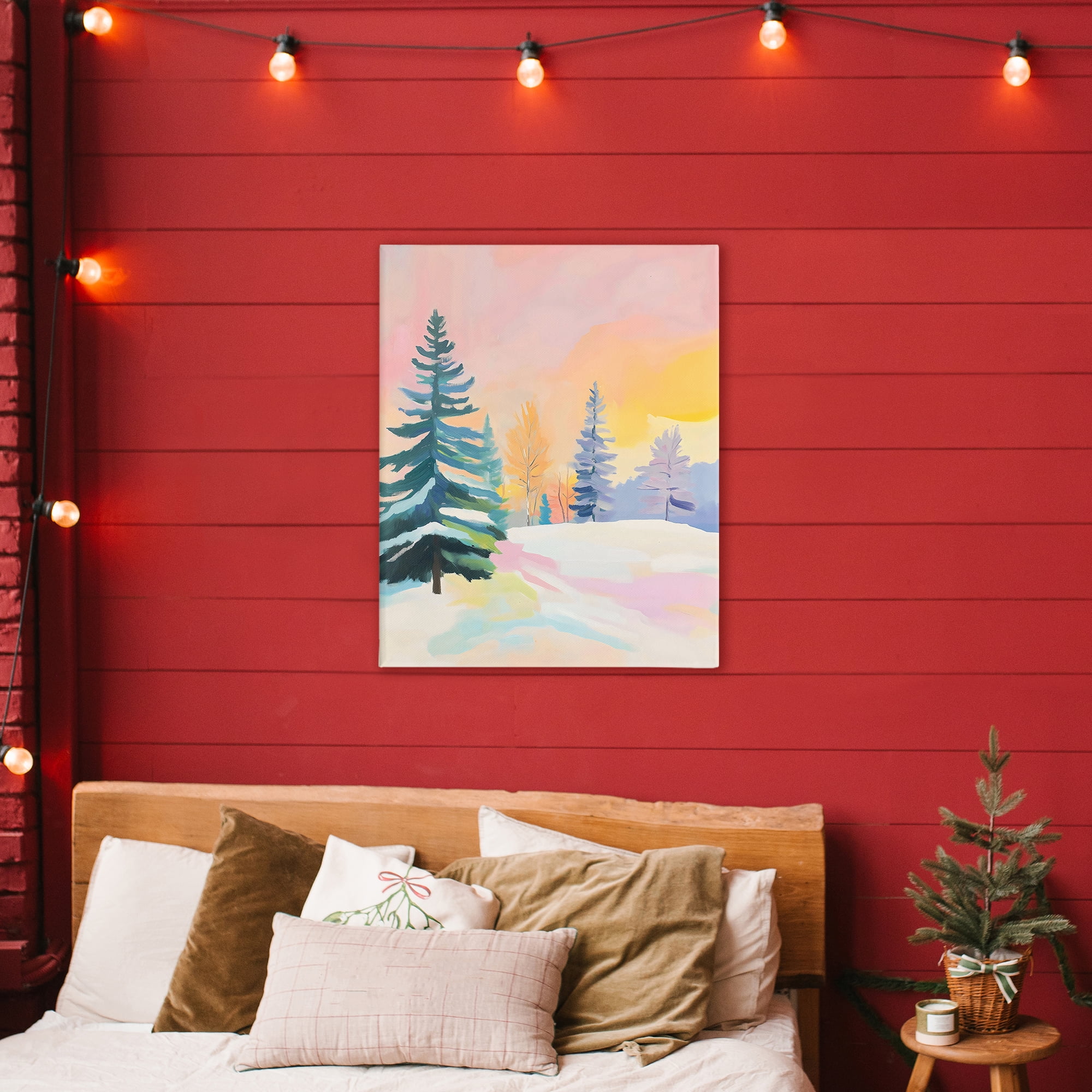 Stupell Industries Winter Forest Snowscape in Pastels Canvas Wall Art, design by The Prints Vibe