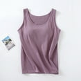 thumbnail image 3 of Womens Tank Tops with Built in Bras Soft Lightweight Scoop Neck Plain Fitted Padded Sleeveless Shirt Camisole Tops, 3 of 5