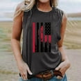 thumbnail image 2 of TDYHUAO Womens Crew Neck Tank Tops 4th of July American Flag Print Top Sleeveless Patriotic Tees Casual Cami Shirts Blouses, 2 of 4