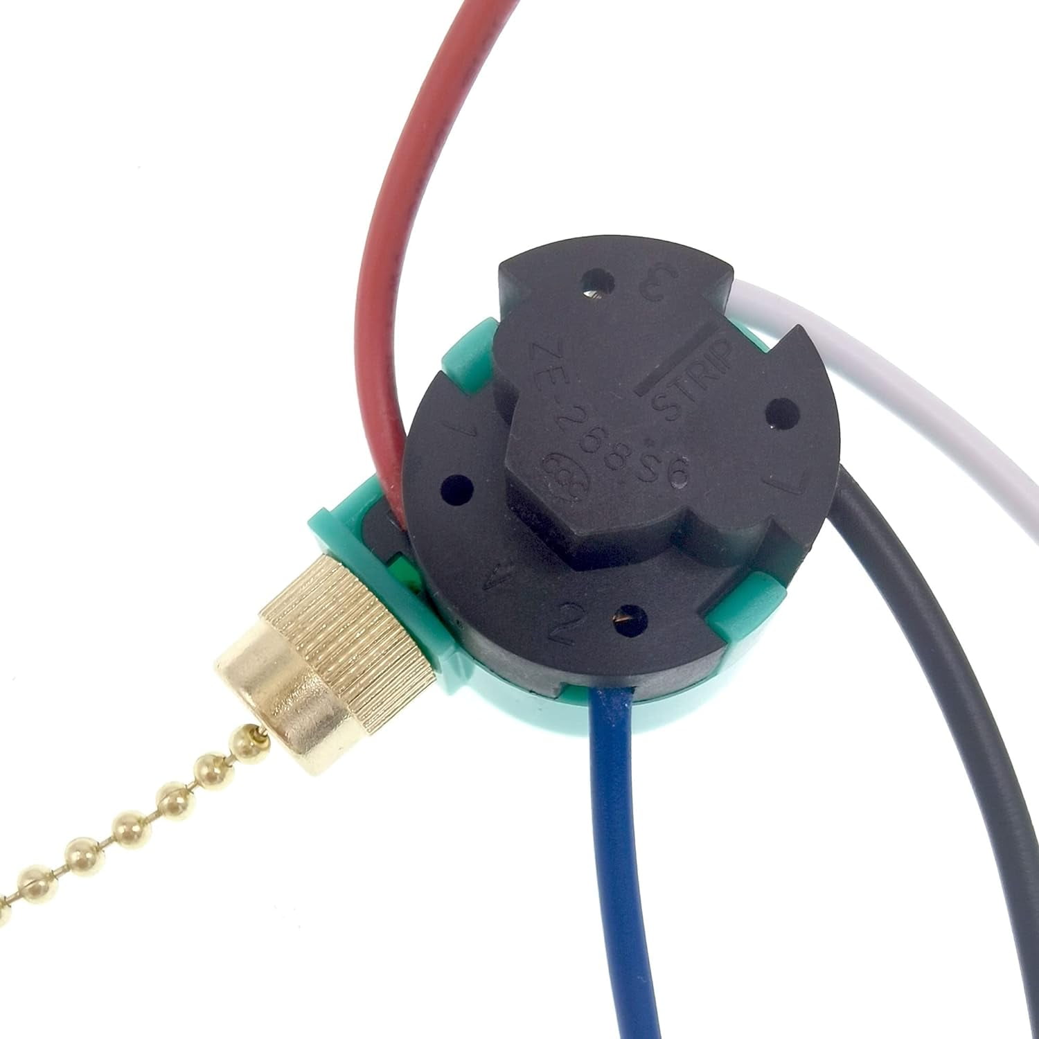 TWDRTDD Ceiling Fan Switch Zing Ear ZE-208S6,3 Speed 4 Wire Pull