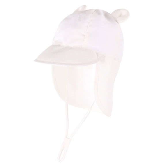 Baby Sun Hat with Neck Flap UPF50  Sun Protection Hats for Babies Toddlers Sun Hat for Baby Beach Swim (White,6-12 Months)
