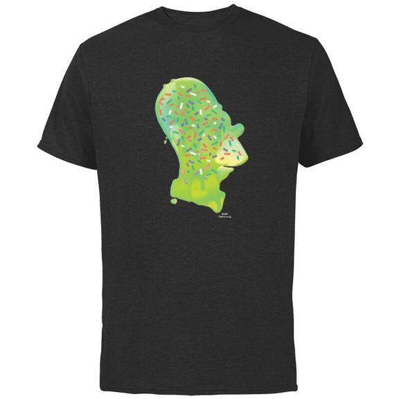 The Simpsons Homer Simpson Sprinkles Head - Short Sleeve Cotton T-Shirt for Adults - Customized-Black