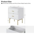 thumbnail image 5 of Wooden 2 Drawer Storage End Table Chest Cabinet Table Metal Legs for Home White, 5 of 6