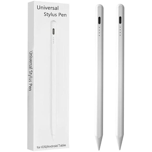 AoVoTo 2 Pieces Stylus Pen for Samsung Galaxy Tab A9/A8/A7 Tablet Pens for iOS/Android/Windows Stylists Pen with Dual Touch Screen Stylus Pencil (White)