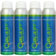 O2 Blast 99.7% Pure Oxygen Supplement, Energy and Quick Recovery for Exercise. Sanitary Flip Top Cap (4 Liter Pocket Portable Oxygen Canisters - 4 Pack Natural)