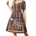 thumbnail image 1 of Vestido largo de manga corta con diseño de barra de chocolate dulce para mujer, vestido de fiesta de lujo de verano para mujer, 1 of 7