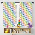 thumbnail image 5 of Blackout Kids Curtains,Pastel Color Checkered Pattern Childrens Insulated Curtains Set Of 2,Bedroom Essentials,Toddler Room Decor 42"x54", 5 of 5
