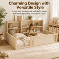 thumbnail image 5 of Miniyam Twin Size Floor Bed, Kids Bed Frame with Guardrails and 6 Built-In Side Storage Shelves, Natural, 5 of 6