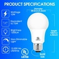 thumbnail image 2 of THTGDW-Light Bulbs 75 watt, Daylight 5000K, 1200LM Super Bright, Non-Dimmable A19 LED Light Bulbs, E26 Standard Base, UL Listed, 8 Packs, 2 of 4