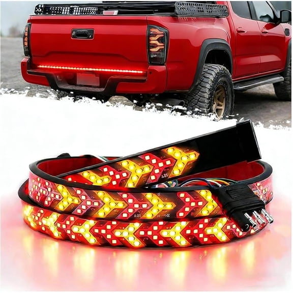 60 Inch LED Tailgate Light Bar for Trucks, Sequential Turn Signal Strip with Brake Reverse Lights, Tailgate Light Strip with Dynamic Arrow Design, Waterproof for Pickup SUV Trailer