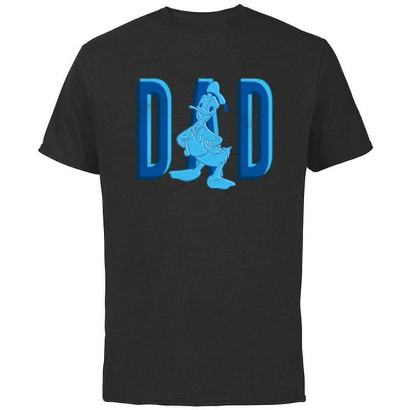 Disney Donald Duck Dad - Short Sleeve Cotton T-Shirt for Adults - Customized-Black
