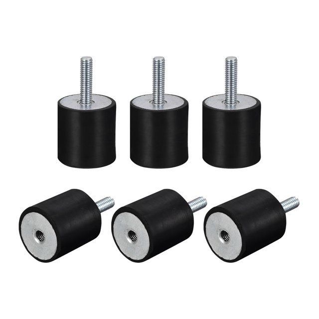Goma Soportes 6uds M6 Macho/Hembra Vibraciones Aislador Impacto Absorbedor, para Garaje Motor Aire Compresor Coche Barco Bobinas, D20mmxH20mm