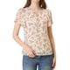 thumbnail image 1 of INSPIRAR CHIC Blusa Elegante de Manga Flutter con Cuello en V y Estampado Floral para Mujeres en Beige y Rosa Talla S, 1 of 5