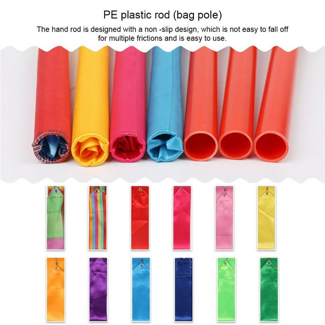 pitrice Ribbon Wands Party Favors Twirling Rod Stick Training Portable Birthday Goodie Bag Stuffers Gymnastics Dance Streamers Rose Red