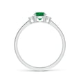 thumbnail image 2 of Angara Natural 0.45 Ct. Emerald with Diamond Classic Ring in Sterling Silver for Women (Ring Size: 7.5), 2 of 11