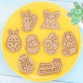 thumbnail image 3 of Cortador de Galletas de Conejo de Pascua, Moldes de Galletas de Pascua de 8 Piezas Herramienta de Horneado de Fondo de Plástico para la Masa, el Chocolate Y las Artesanías de Bricolaje, 3 of 9