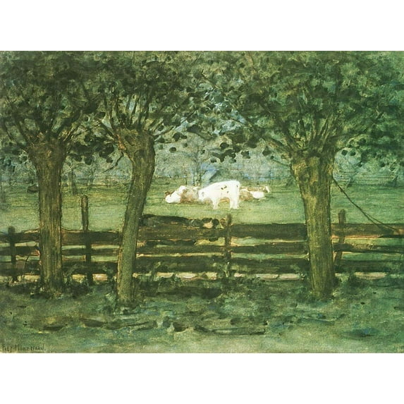 The White Cow-Mondrian - CANVAS OR FINE PRINT WALL ART