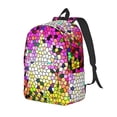 thumbnail image 1 of Disketp Colorful Tie Dye Stained Glass 3 print Canvas Backpack Lightweight Travel Daypack Student Rucksack Laptop Backpack-, 1 of 5
