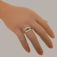 thumbnail image 6 of LBG British Made 9k Rose Gold Natural Emerald & Cubic Zirconia Womens Promise Ring - 33 size options - Size 8.75, 6 of 7