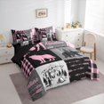 thumbnail image 2 of Feelyou Jungle Wolf Bedding Comforter Set 7pcs, Grey Pink King Bedding Sets, 2 of 7
