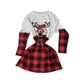 thumbnail image 5 of Gureui Women's Christmas Casual Shirts Mini Dress,Long Sleeve Crewneck Plaid Elk Printed Patchwork Loose Pulllover Xmas Blouse Dress, 5 of 9