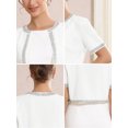 thumbnail image 5 of DARING DIVA Women's Formal Cocktail Wedding Sequin Bolero Shrug M White, 5 of 6