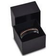 thumbnail image 3 of P. Manoukian Tungsten Wedding Band Ring 4mm for Men Women Black & 18K Rose Gold Plated Offset Line Dome Brushed Polished Lifetime Guarantee Size 4.5, 3 of 4