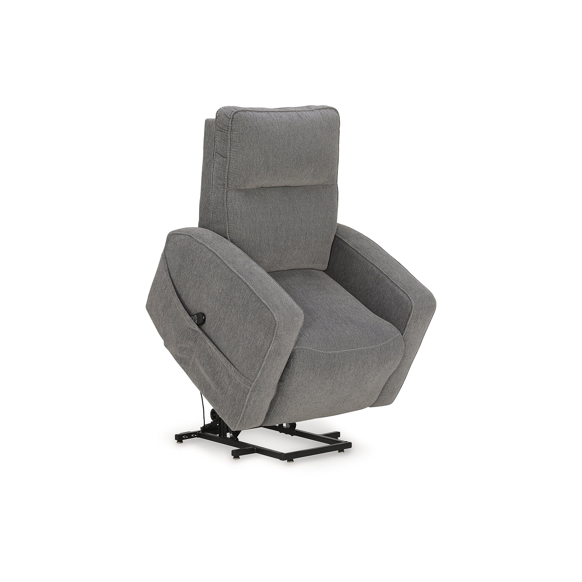 Signature Design by Ashley Starganza Power Lift Recliner Chair with Heat & Massage - Next-Gen Nuvella™ Fabric, Gray