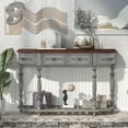 thumbnail image 2 of EUROCO 52'' Console Table Sofa Table for Entryway with 4 Drawers and Storage Shelf for Living Room Hallway Foyer Office,Antique Gray, 2 of 8