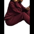 thumbnail image 1 of Conjunto Deportivo de 2 Piezas para Mujer: Sudadera de con Media Cremallera y Pantalón de Chándal Vino Tinto XL, 1 of 8
