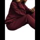 thumbnail image 1 of Conjunto Deportivo de 2 Piezas para Mujer: Sudadera de con Media Cremallera y Pantalón de Chándal Vino Tinto XL, 1 of 8
