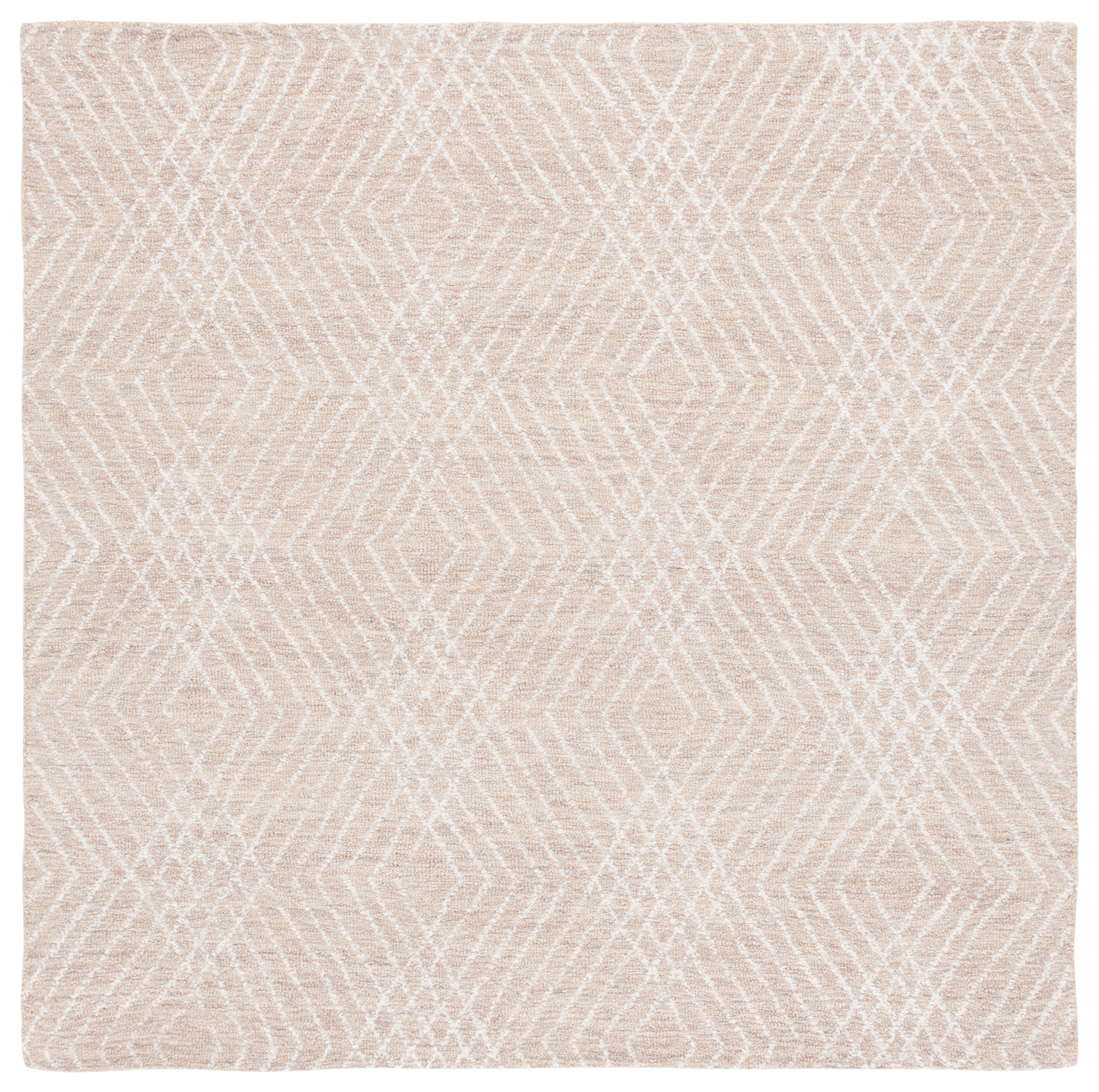 SAFAVIEH Abstract Dania Diamond Area Rug, Beige/Ivory, 6' x 6' Square
