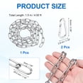 thumbnail image 2 of Cadena de acero inoxidable Uxcell, (1/8" x 4.92 FT), eslabones de cadena metálica decorativa con ganchos, adecuada para colgar/decorar/manualidades/exteriores, 2 of 6