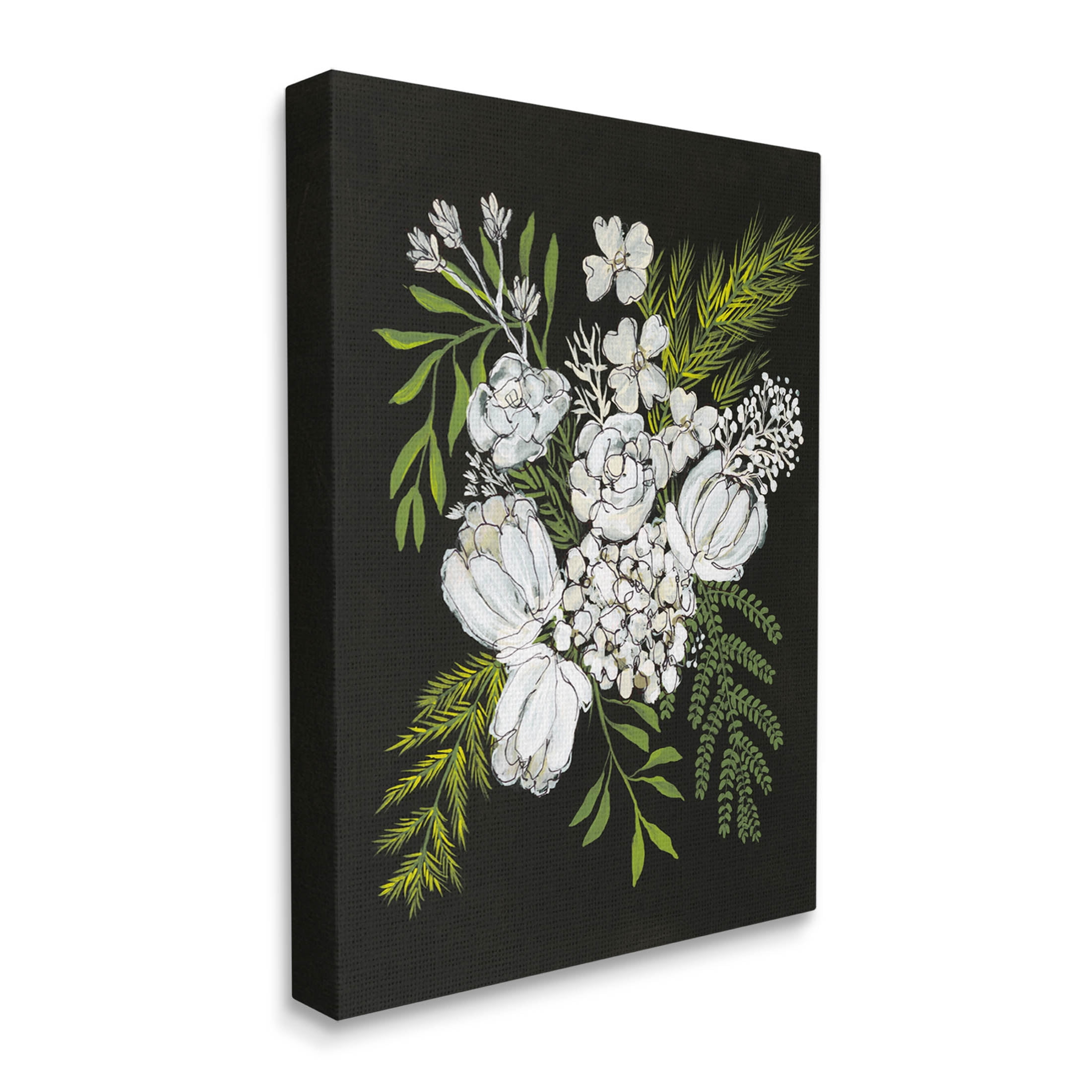 Stupell Industries Blooming White Flower Arrangement Design Graphic Art Gallery Wrapped Canvas Print Wall Art, Design by Regina Moore