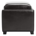thumbnail image 2 of Safavieh Pouf de Rangement en Cuir Moulé Bobbi en Marron, 2 of 5