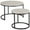 Grey Wood Grain, variant on HOMCOM Nesting Tables, 29" Round Coffee Table Set of 2, Modern Side Tables for Living Room with Metal Base, Rustic Brown