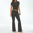 thumbnail image 2 of Spring and Summer Fashion 2 Picec of Sets for Womens Plus Size Casual Spring And Solid Color Short Sleevele Round-Neck Blouses Long Pant Elastic Waist Sets, 2 of 9