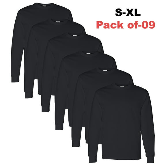 GILDAN - Heavy Cotton Casual Long Sleeve T-Shirt For Comfortable Wear | 9 Pieces of T-Shirt Made with 5.3 Oz./yd² (Us) 100% Cotton, 20 Singles - White | S - Size