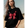 thumbnail image 4 of Women's T-Shirt,Short Sleeve Tee Shirts Casual Tops Bow Arrows Crewneck T Shirt for Women, 4 of 8