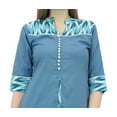thumbnail image 6 of Phagun Blue Women's A-Line Kurti Kurta Dress Indian Clothing With Palazzo-8, 6 of 6