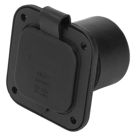 Male Receptacle,  Plated Brass Flange Power Inlet 2 Pole 3 Wire 15A 125V For Electronic Devices