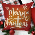 thumbnail image 4 of Merry Christmas Religious Decorative Throw Pillow Covers 16x16 Set of 4, Xmas Cross Jesus Nativity Scene Poinsettia Red Cushion Case Decor, Our Home Believes Winter Holiday Home Decoration, 4 of 5