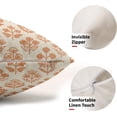 thumbnail image 2 of Orange Floral Pillow Covers 12x20 Inch Set of 2, Block Print Lumbar Flower Cream Decorative Throw Pillowcases Outdoor Farmhouse Rectangle Cushion Covers Spring Summer Sofa Couch Bed Decor, 2 of 6
