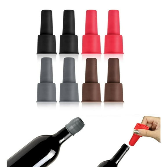 Set of 8 Multi-color Wine Bottles Stoppers,Silicone Durable Champagne Stoppers for Home Use,Wine Seal Covers for Home,Paert