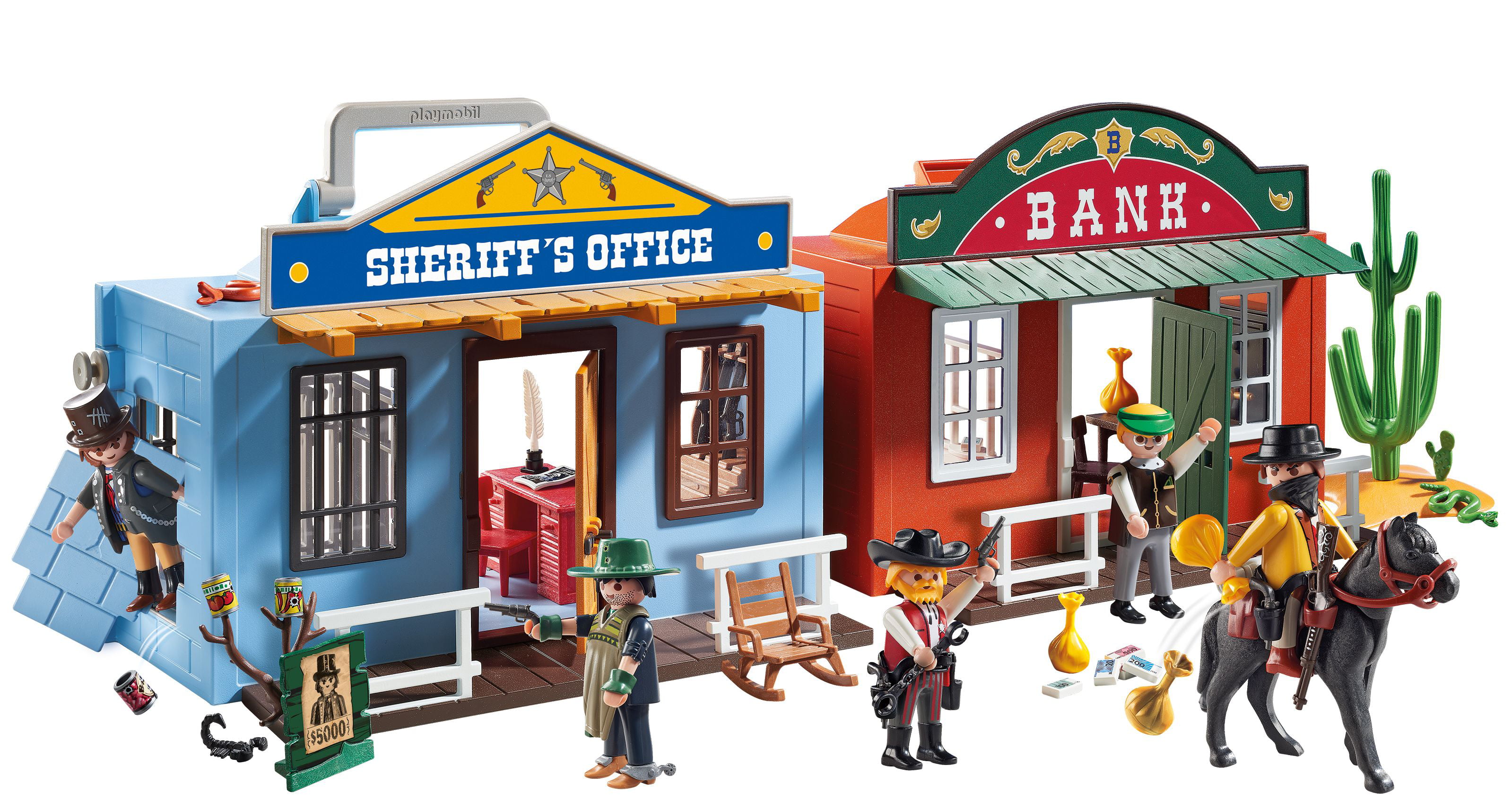 Compliment Prominent Collapse PLAYMOBIL Take Along Western City - Walmart.com
