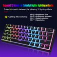 thumbnail image 5 of Clavier Compact 61 Touches, Clavier de Jeu Filaire 60%, Clavier Mini Clavier RGB Rétroéclairé Ultra-Compact pour PC / Mac Gamer, Dactylo, Voyage, Facile à Transporter sur Voyage d'Affaires-0628, 5 of 5